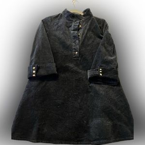 Tuckernuck black corduroy dress, size S. Gold stud detail. Good condition.